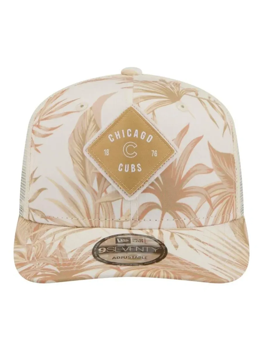 Кепка-тракер с козырьком, с принтом, Chicago Cubs Tonal Palm 9SEVENTY New Era — изображение 2 из 5, бежевый белый