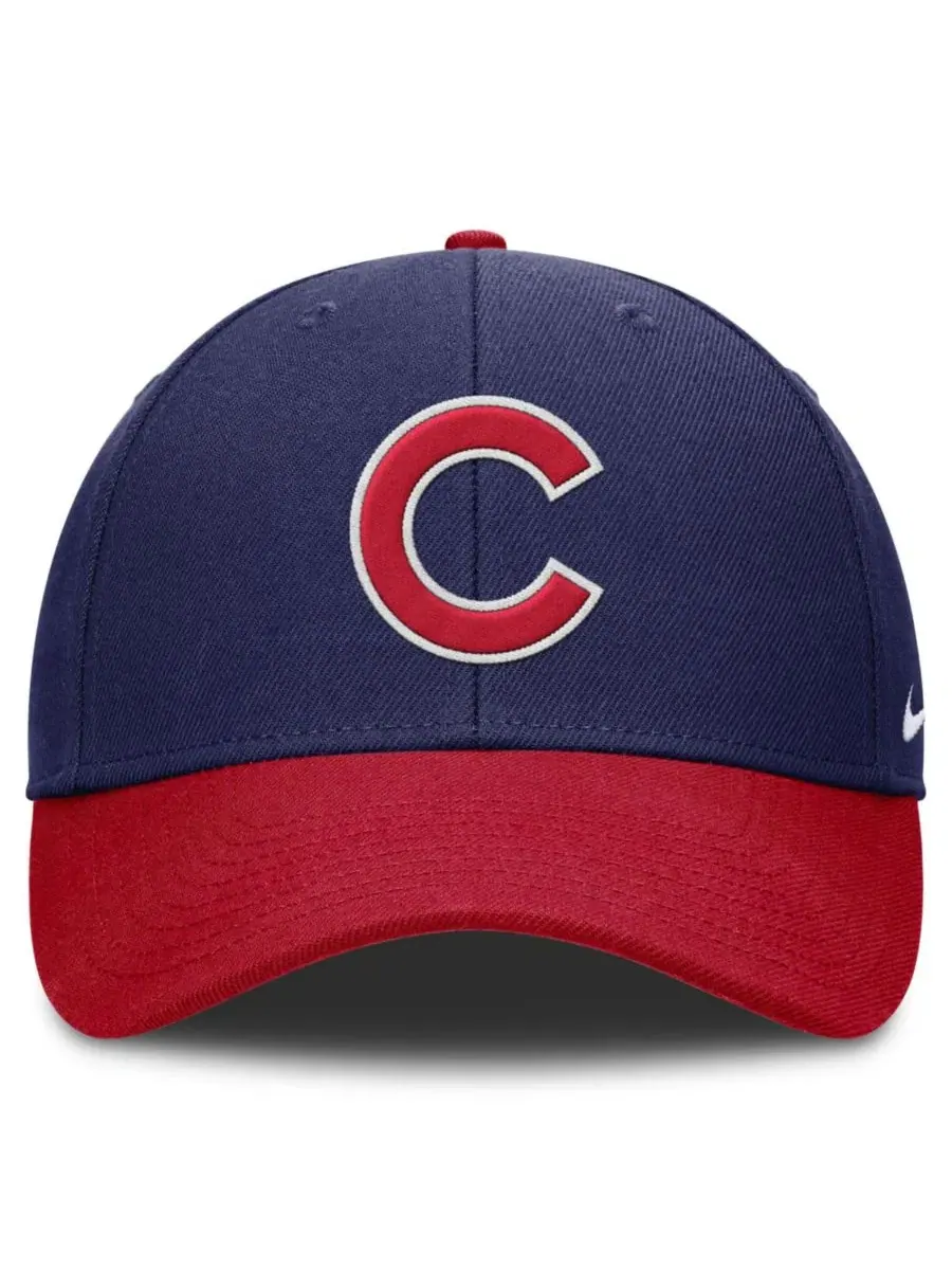 Кепка Chicago Cubs Dri-FIT Club с регулируемым ремешком Nike — изображение 2 из 4, темно-синий красный
