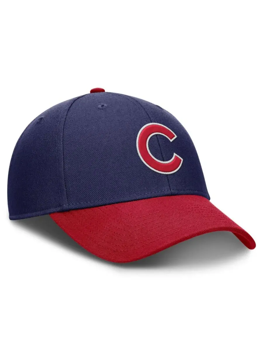 Кепка Chicago Cubs Dri-FIT Club с регулируемым ремешком Nike — изображение 3 из 4, темно-синий красный