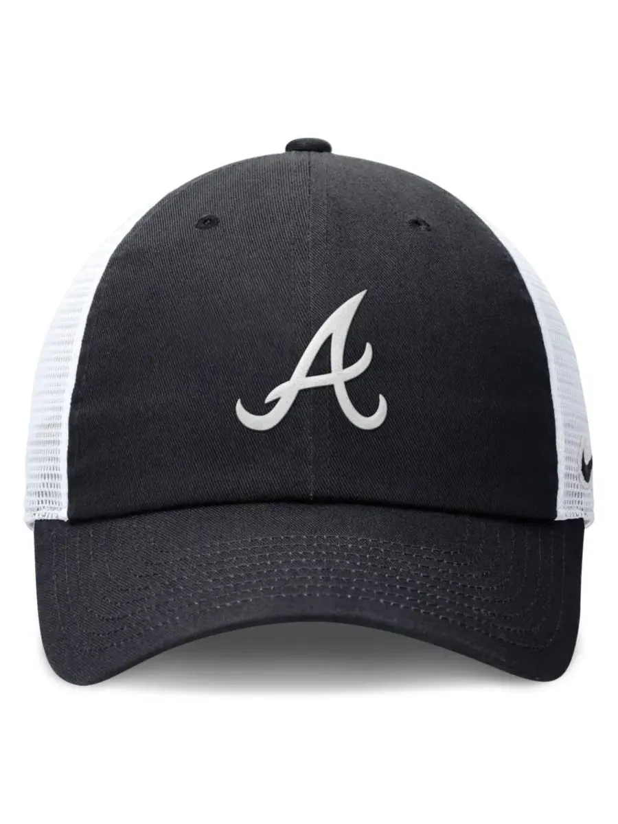 Бейсболка-тракер с вышитым логотипом Atlanta Braves Nike — изображение 2 из 4, темно-синий белый