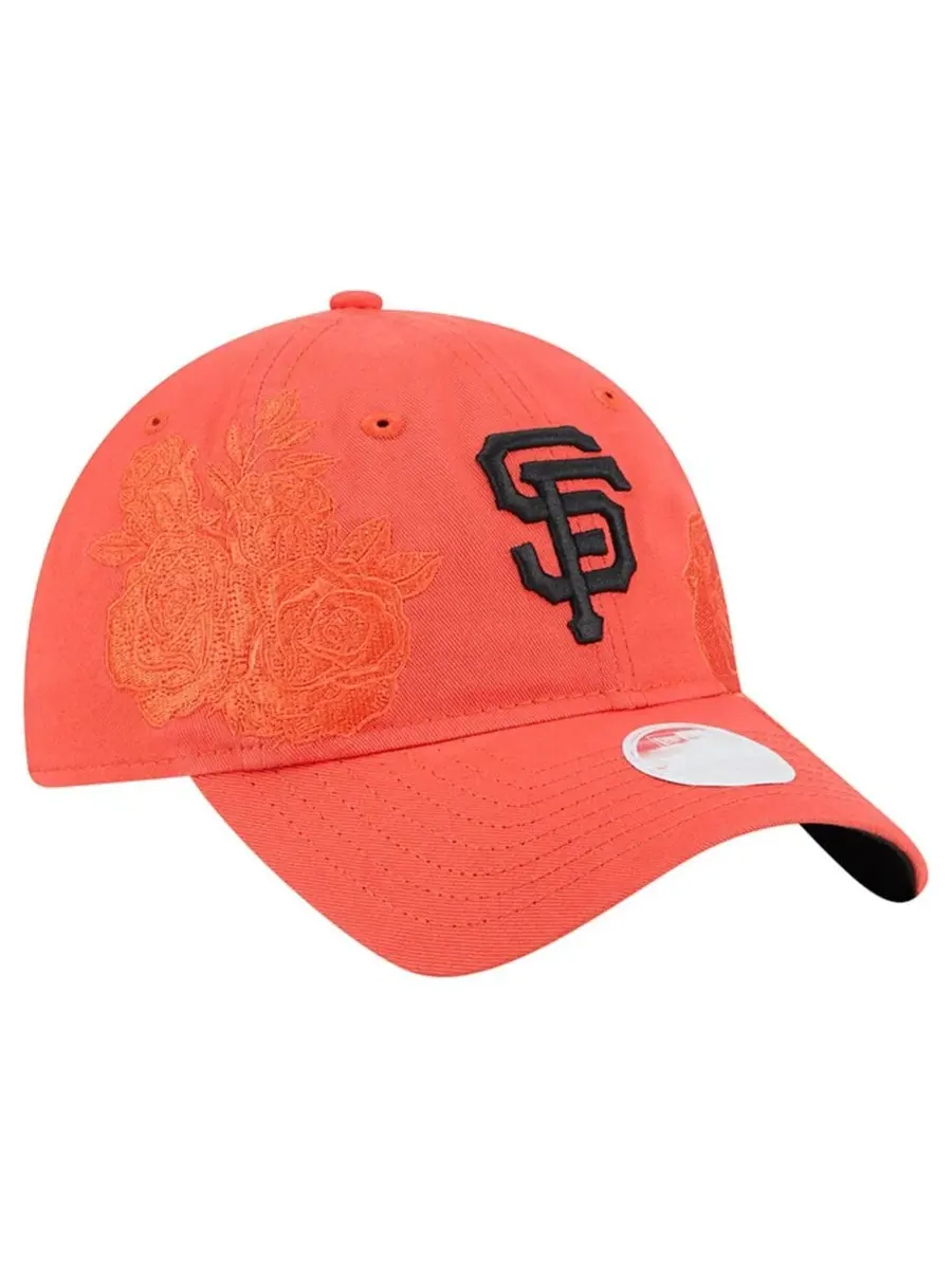 Женская кепка с вышивкой, San Francisco Giants Roses New Era — изображение 4 из 5, оранжевый