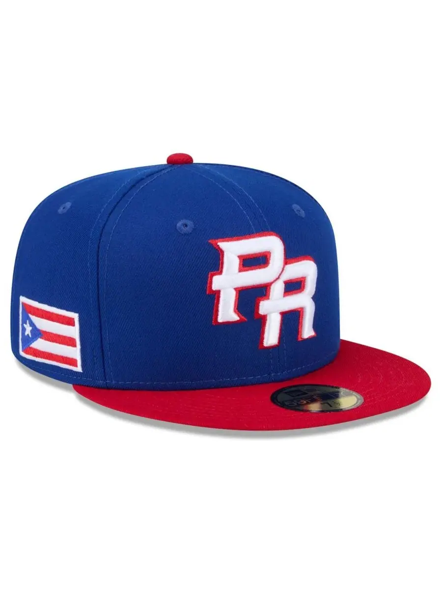 Кепка Puerto Rico Baseball 2026 World Baseball Classic 59FIFTY Fitted Hat New Era — изображение 1 из 4, синий красный