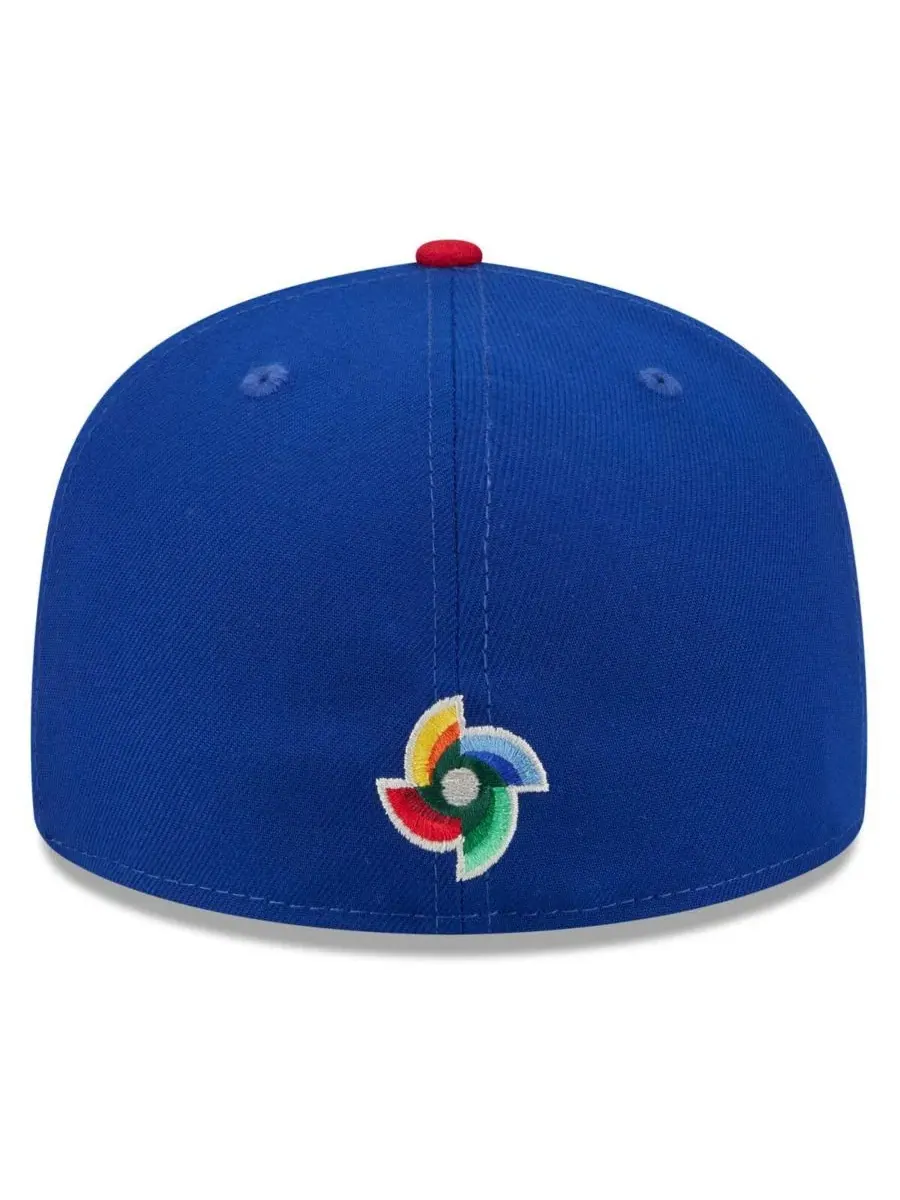 Кепка Puerto Rico Baseball 2026 World Baseball Classic 59FIFTY Fitted Hat New Era — изображение 4 из 4, синий красный