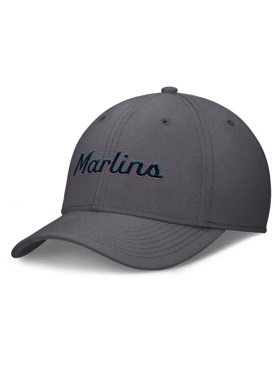 Кепка с вышивкой Miami Marlins Nike — изображение 1 из 4, серый