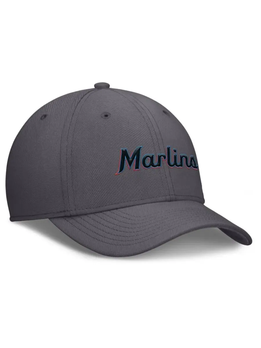 Кепка с вышивкой Miami Marlins Nike — изображение 3 из 4, серый