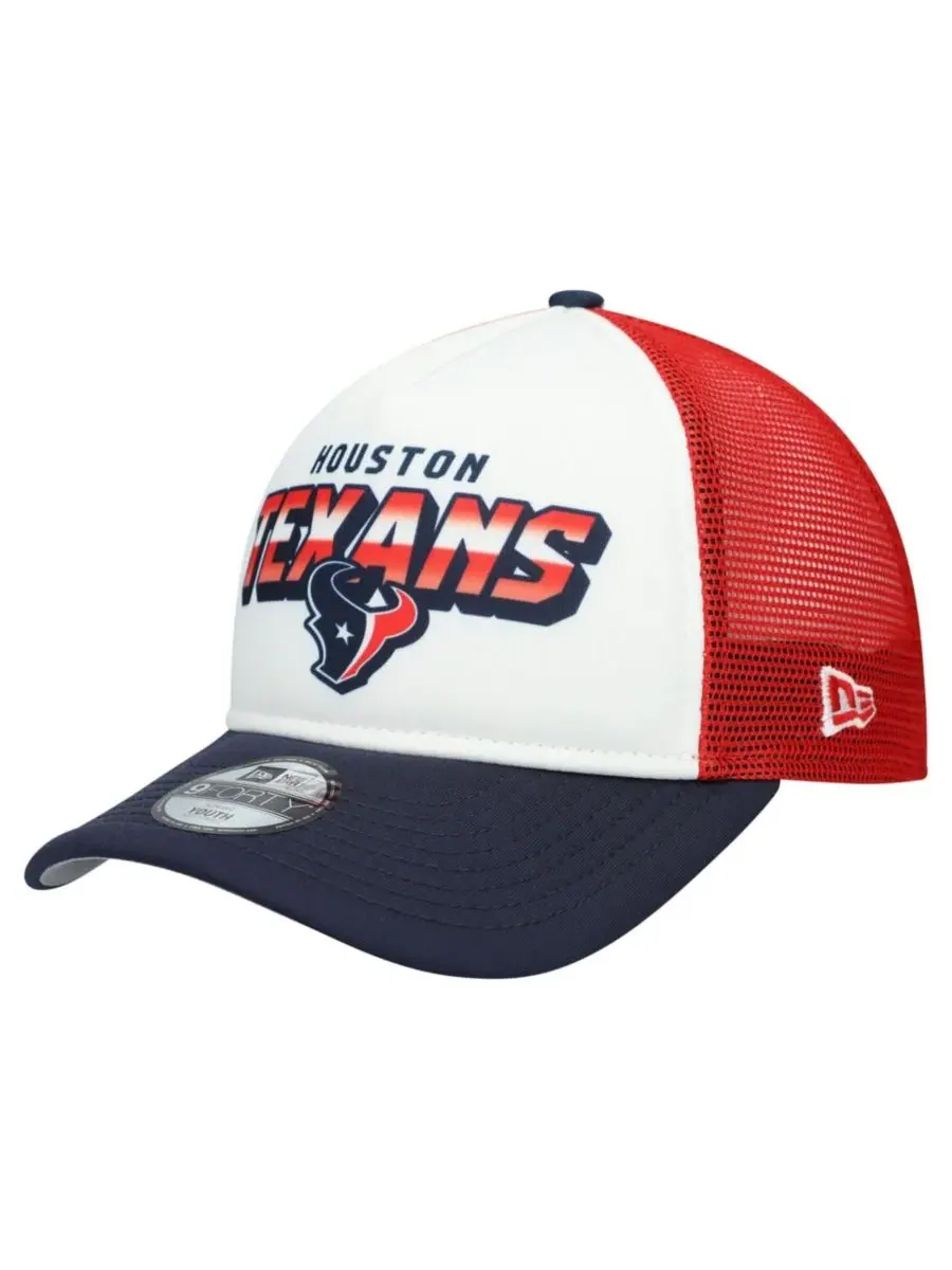 Кепка с принтом Houston Texans Streak 9FORTY A-Frame New Era — изображение 1 из 4, белый темно-синий