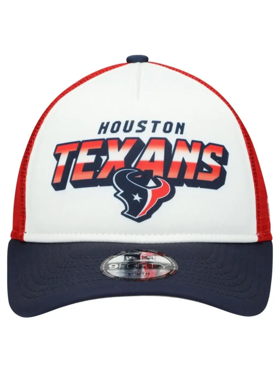Кепка с принтом Houston Texans Streak 9FORTY A-Frame New Era — изображение 2 из 4, белый темно-синий