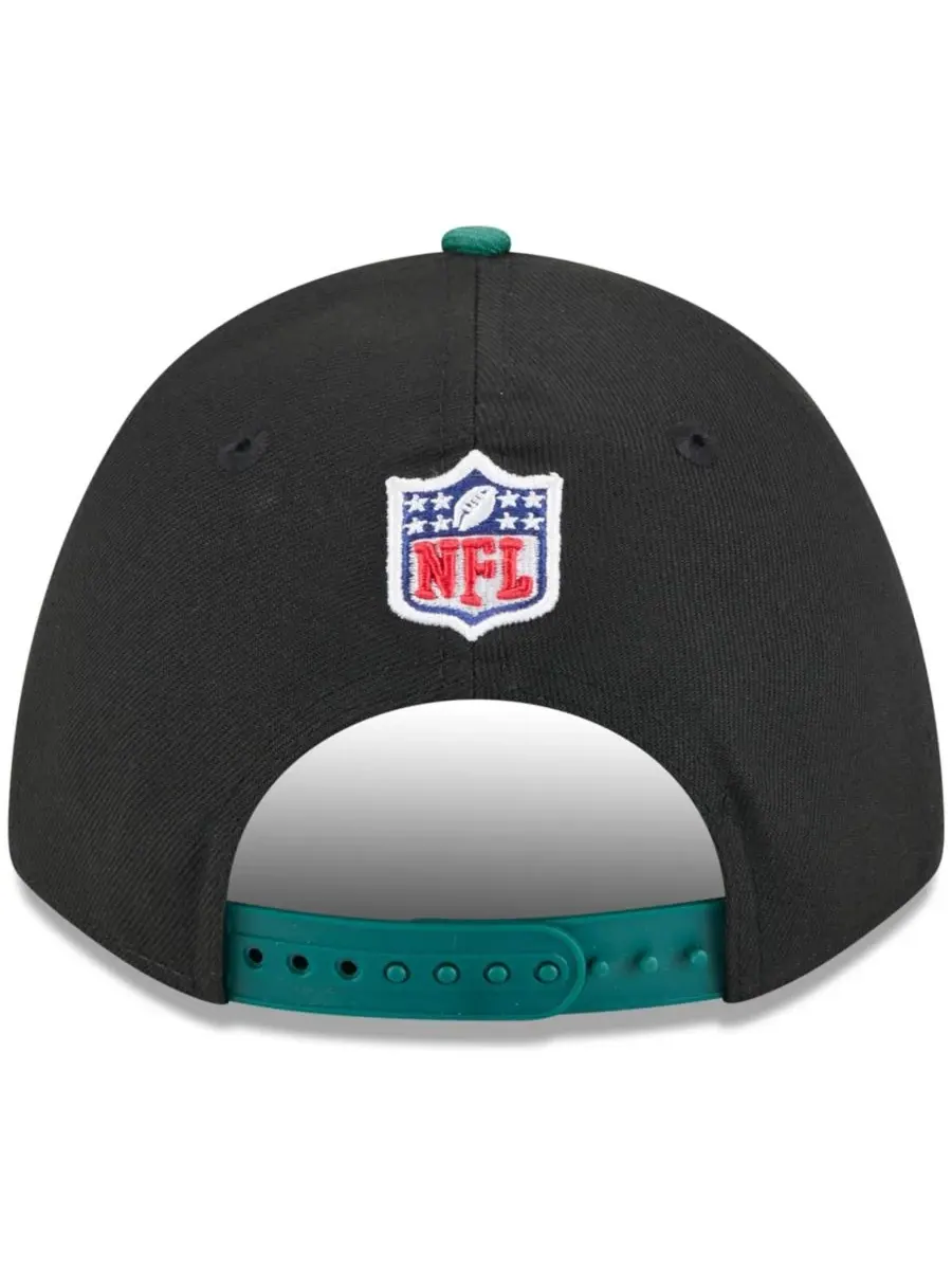 New Era Мужская кепка 9FORTY A-Frame M-Crown с регулируемой высотой, черно-зеленая, с символикой — изображение 3 из 5
