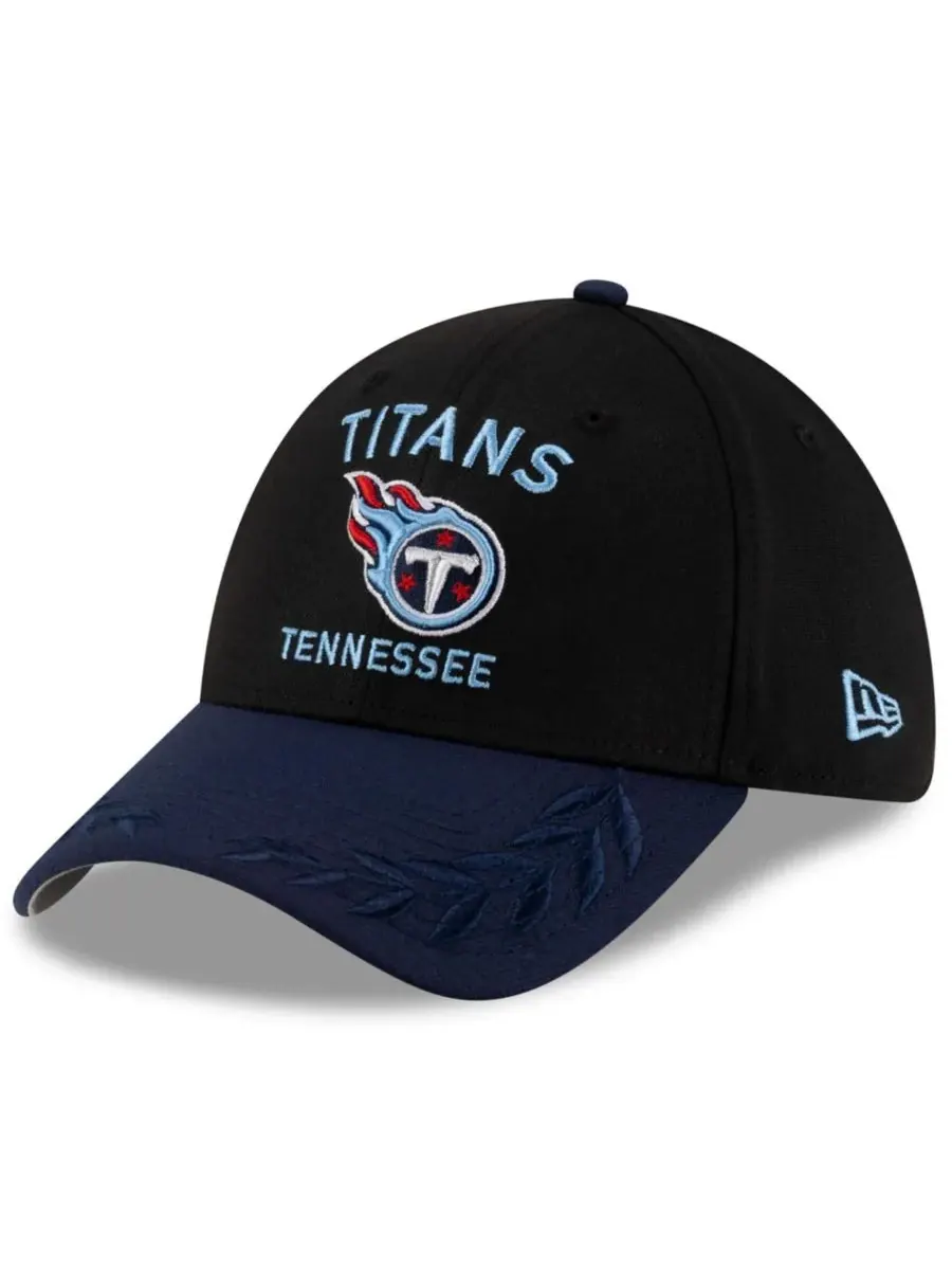 New Era Мужская кепка Tennessee Titans 39THIRTY Flex, черно-синяя, с символикой драфта НФЛ 2025 года — изображение 1 из 5