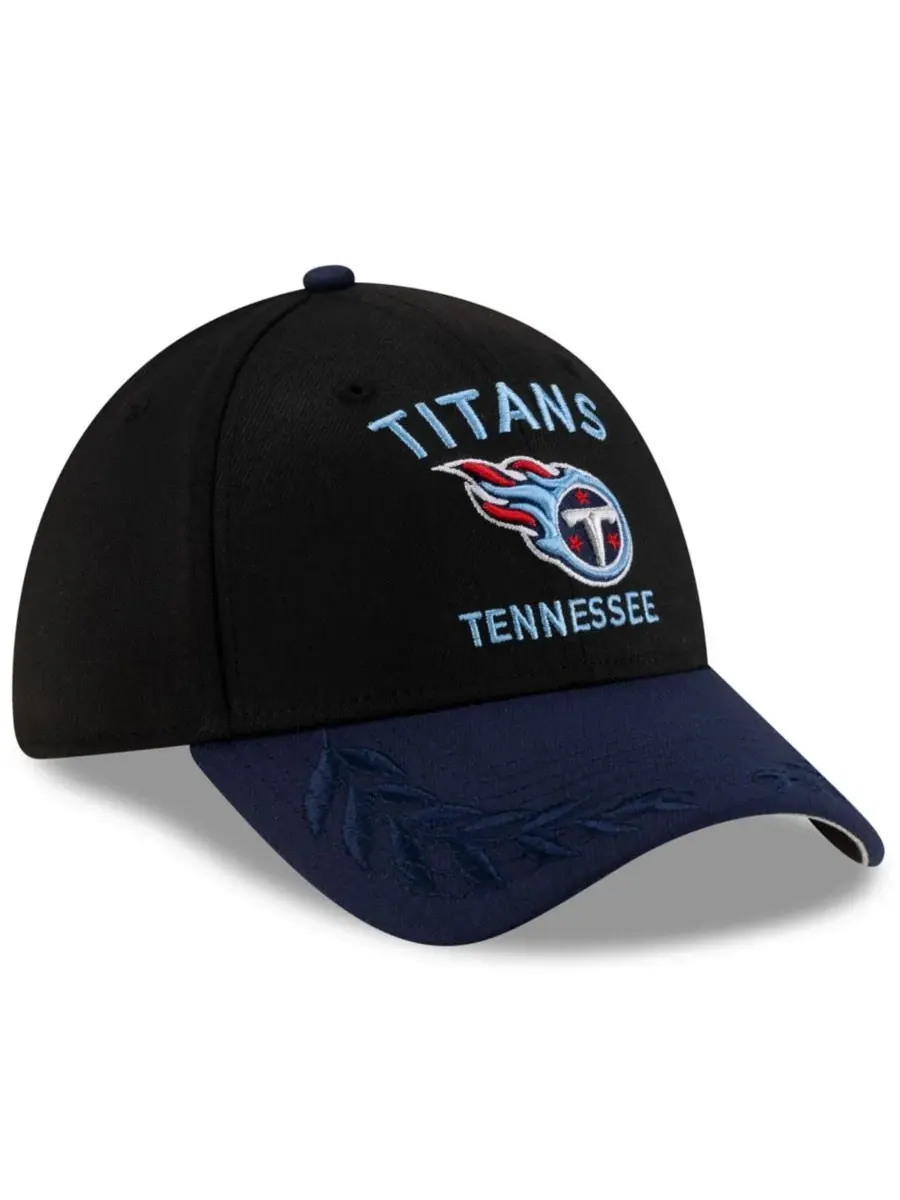 New Era Мужская кепка Tennessee Titans 39THIRTY Flex, черно-синяя, с символикой драфта НФЛ 2025 года — изображение 5 из 5