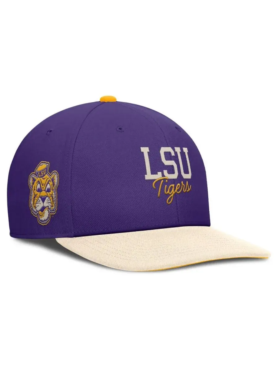 Nike Мужская фиолетово-кремовая кепка-снепбек LSU Tigers Pro Legacy Script — изображение 1 из 4, фиолетовый кремовый
