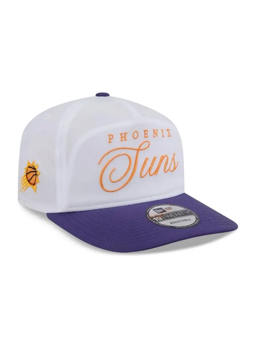 New Era Мужская кепка Phoenix Suns белого/фиолетового цвета с регулируемым размером, изготовленная — изображение 1 из 4