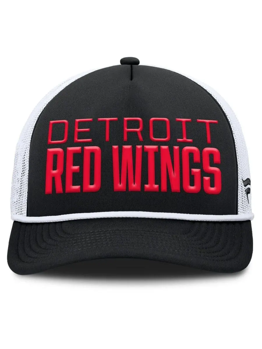 Fanatics Мужская регулируемая кепка-тракер Detroit Red Wings Heritage Dutch A-Frame — изображение 2 из 4, черный белый
