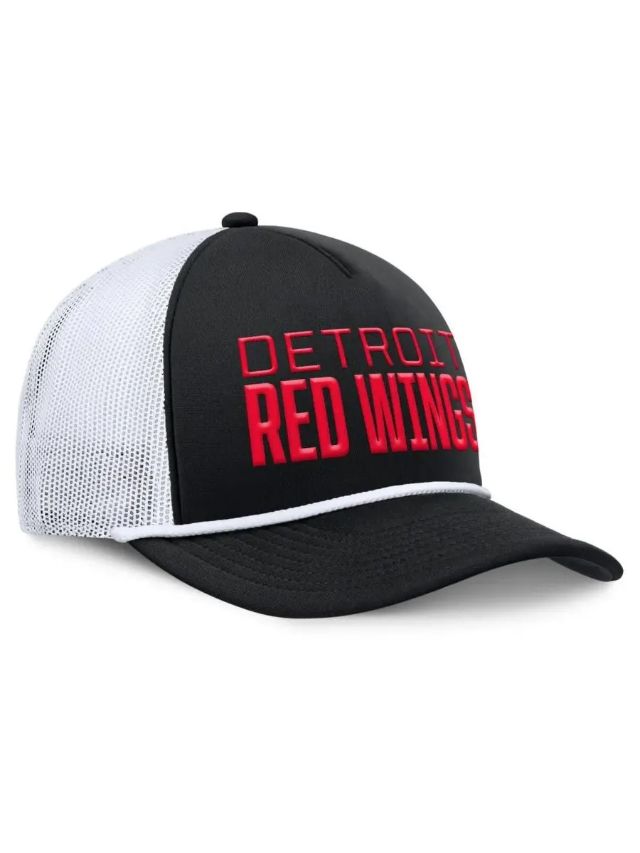 Fanatics Мужская регулируемая кепка-тракер Detroit Red Wings Heritage Dutch A-Frame — изображение 3 из 4, черный белый