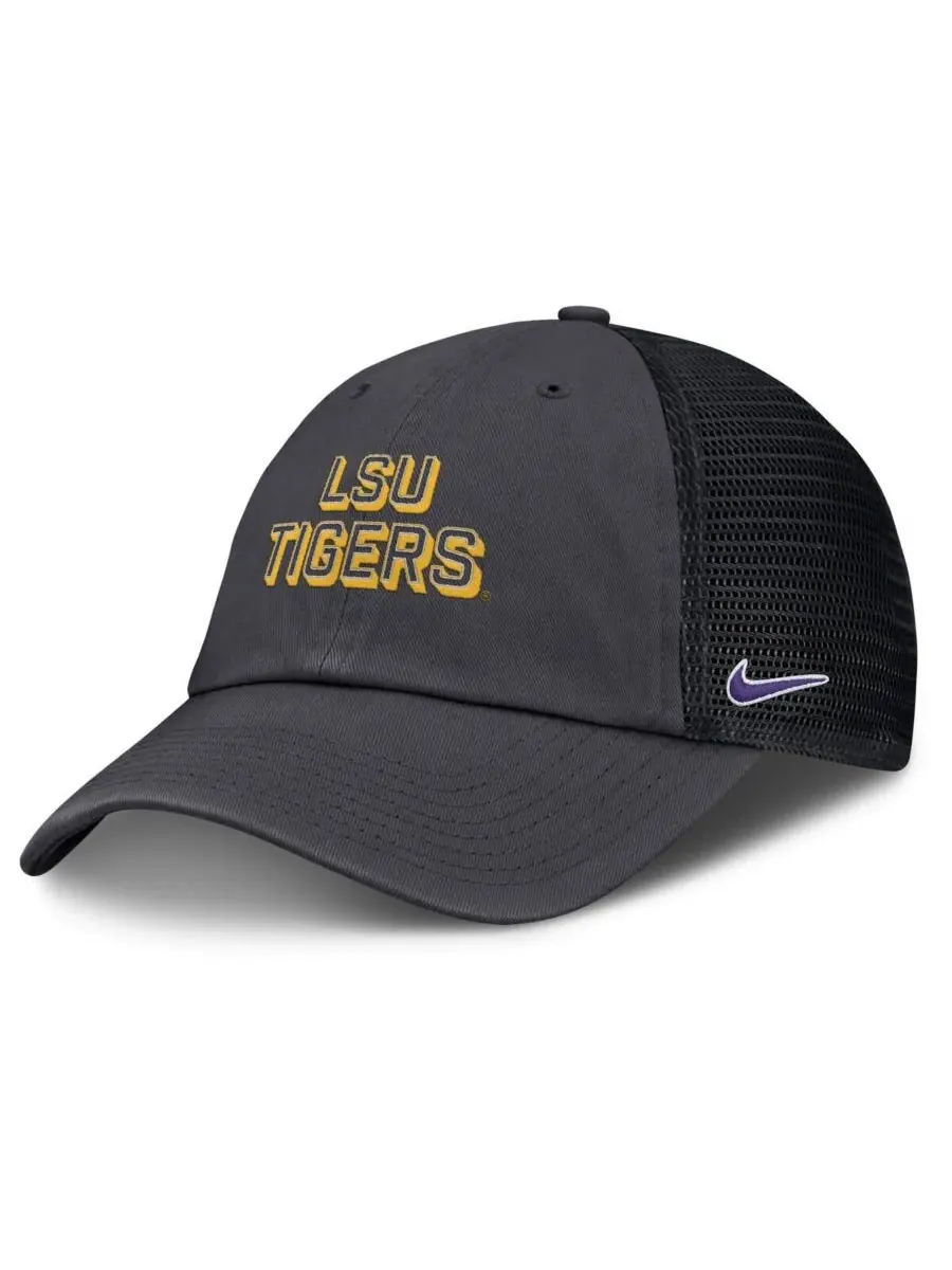 Nike Мужская регулируемая бейсболка LSU Tigers 2025 Gameday On-Field Club цвета антрацит — изображение 1 из 4, серый