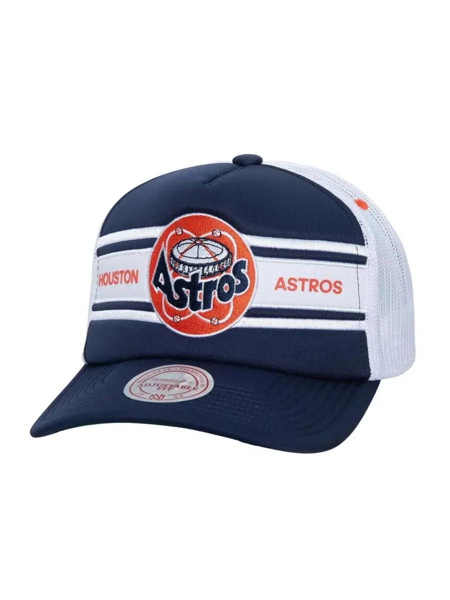 Mitchell & Ness Мужская темно-синяя регулируемая кепка-тракер с символикой команды Houston Astros — изображение 1 из 1