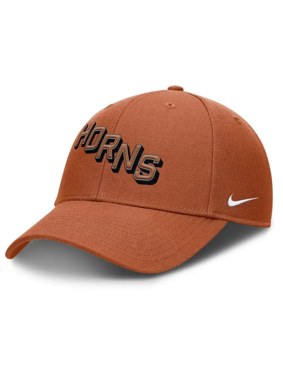 Nike Мужская оранжевая бейсболка Texas Longhorns Slanted Primetime Rise Performance с регулируемым — изображение 1 из 4
