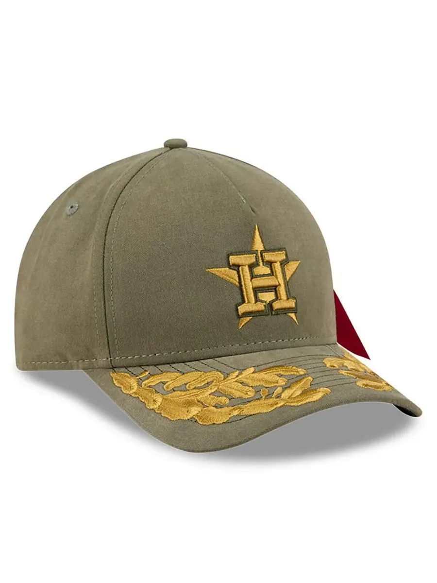 New Era Мужская кепка Houston Astros A-Frame 9FORTY с регулируемым размером — изображение 2 из 4, оливковый
