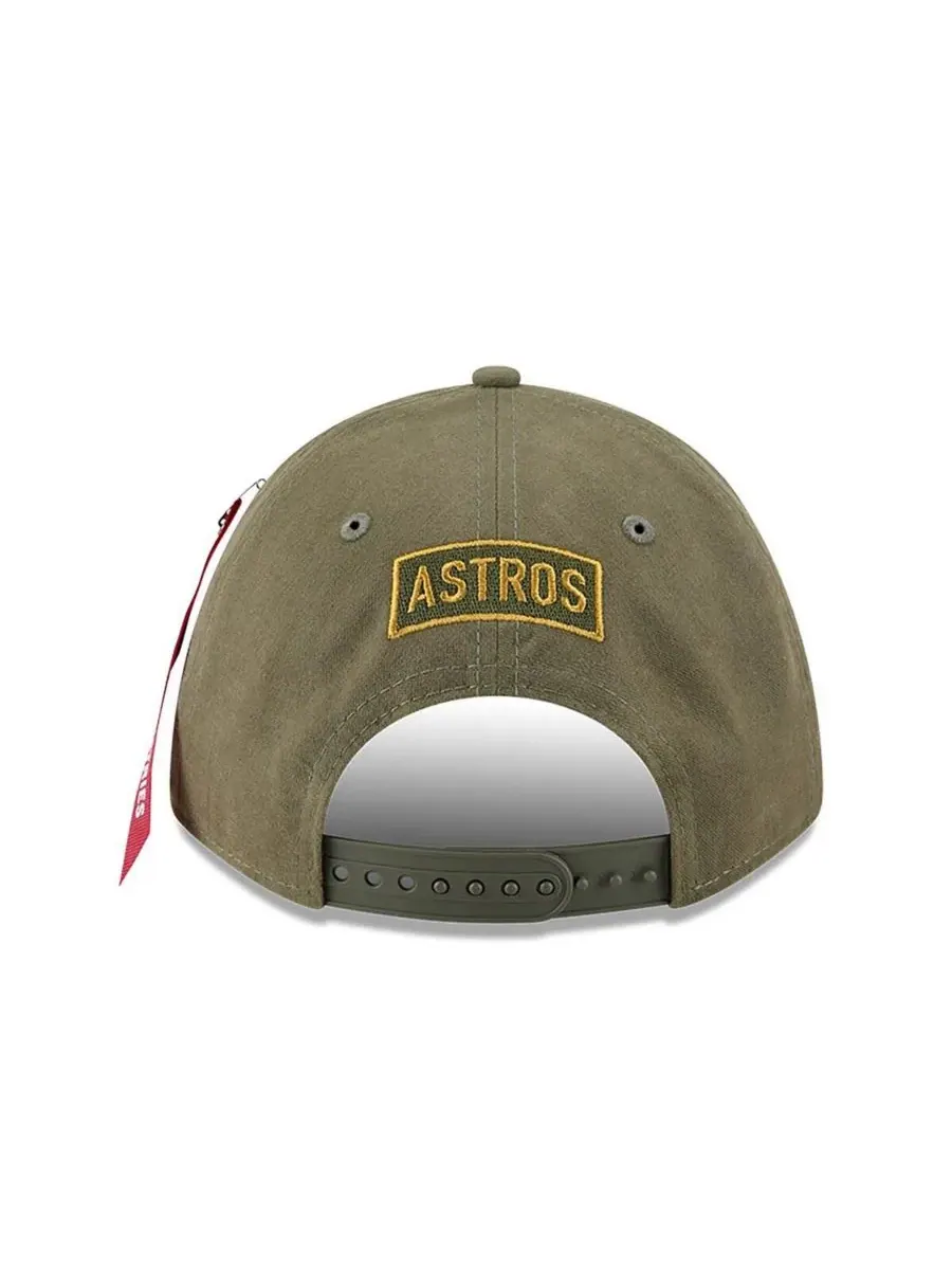 New Era Мужская кепка Houston Astros A-Frame 9FORTY с регулируемым размером — изображение 3 из 4, оливковый