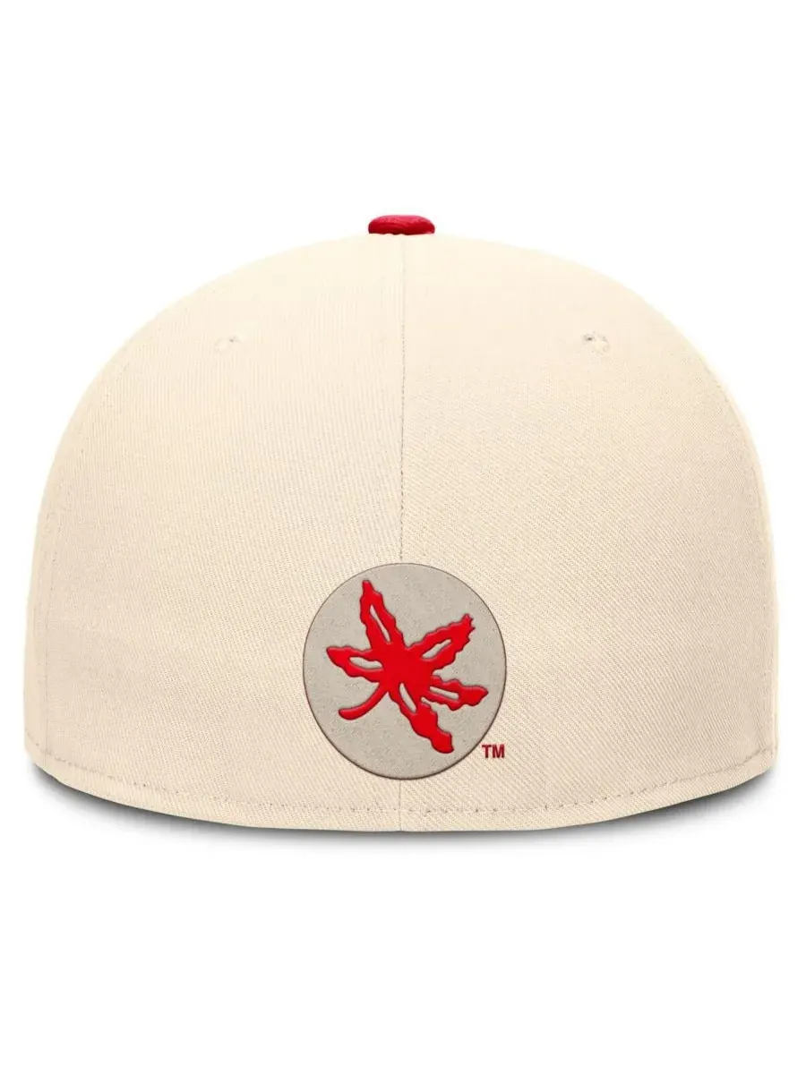Мужская бейсболка Natural Ohio State Buckeyes Primetime True Performance Fitted Hat Nike — изображение 3 из 5, прозрачный