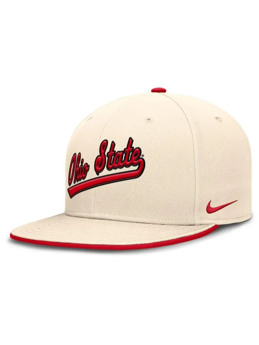 Мужская бейсболка Natural Ohio State Buckeyes Primetime True Performance Fitted Hat Nike — изображение 4 из 5, прозрачный