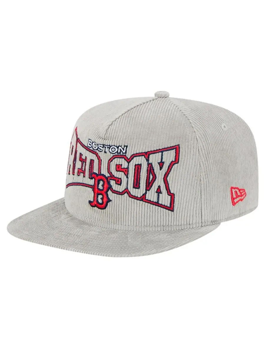 New Era Мужская серая вельветовая кепка-бейсболка Boston Red Sox с регулируемой застежкой — изображение 1 из 5, серый