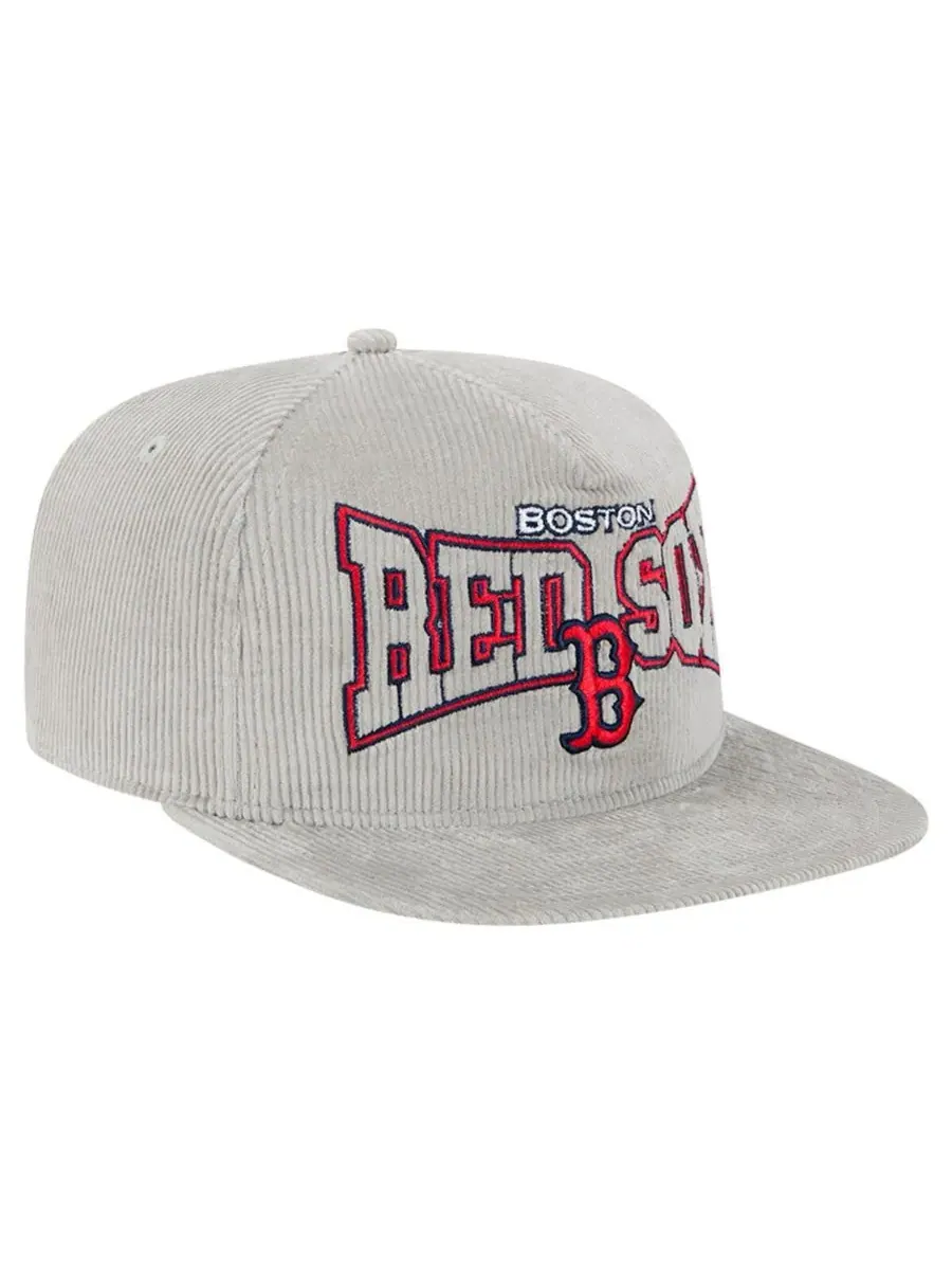 New Era Мужская серая вельветовая кепка-бейсболка Boston Red Sox с регулируемой застежкой — изображение 3 из 5, серый