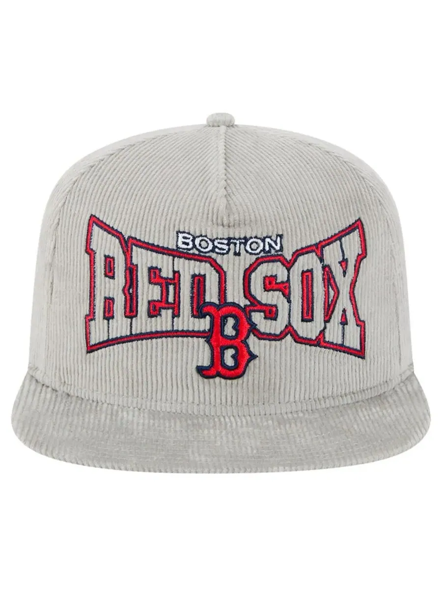 New Era Мужская серая вельветовая кепка-бейсболка Boston Red Sox с регулируемой застежкой — изображение 5 из 5, серый