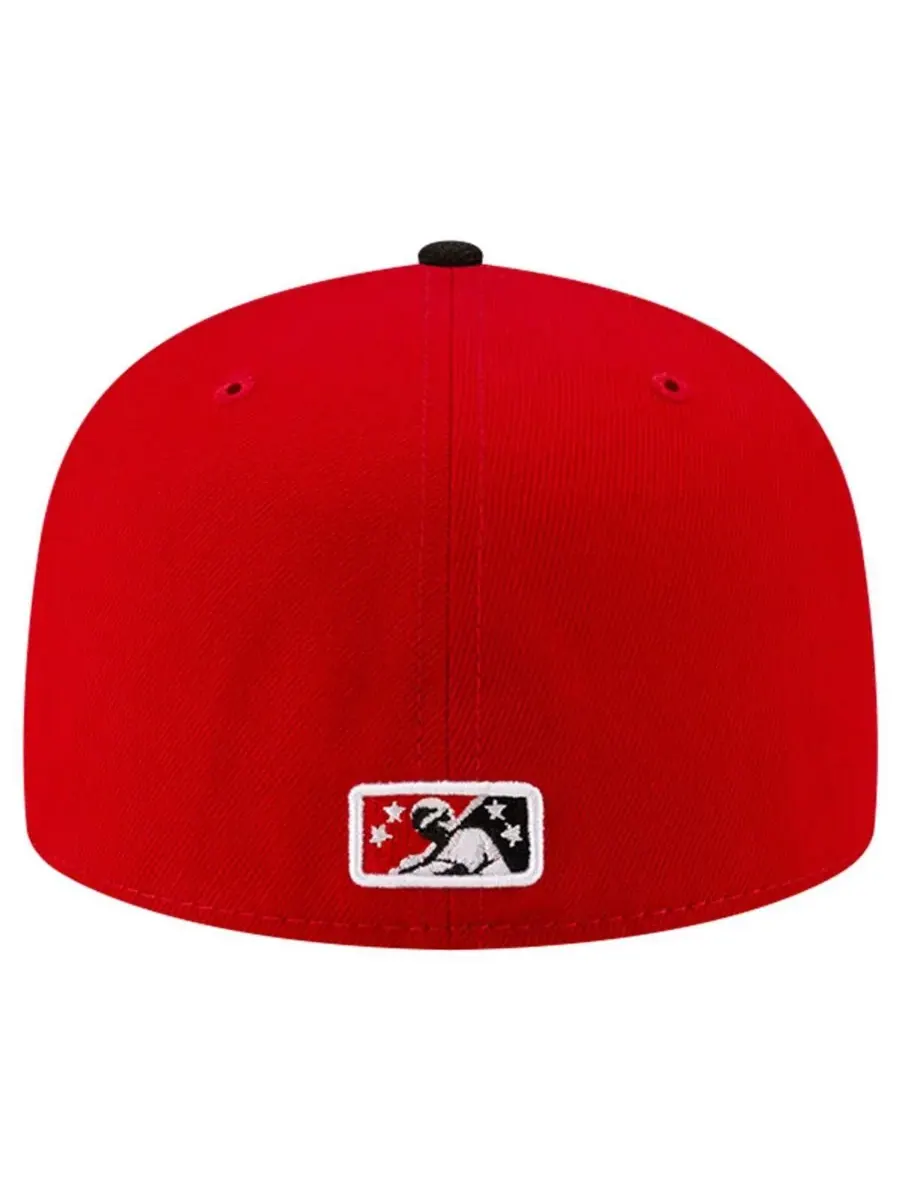 New Era Мужская красно-черная кепка Erie SeaWolves Theme Night Pepperoni 59FIFTY — изображение 3 из 5, красный черный