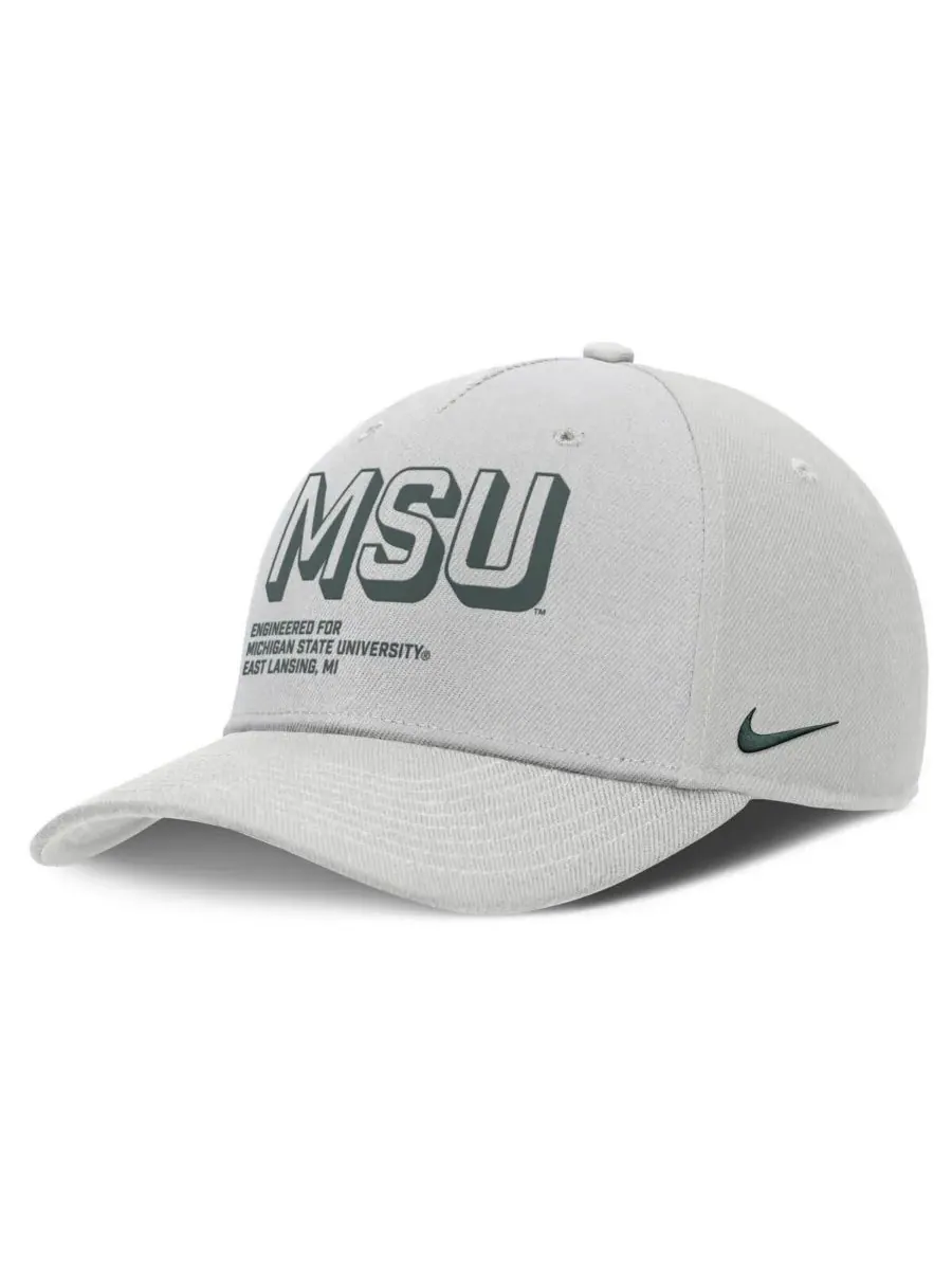 Nike Мужская серая кепка Michigan State Spartans 2025 Sideline Dust с регулируемой высотой и — изображение 1 из 4, серый