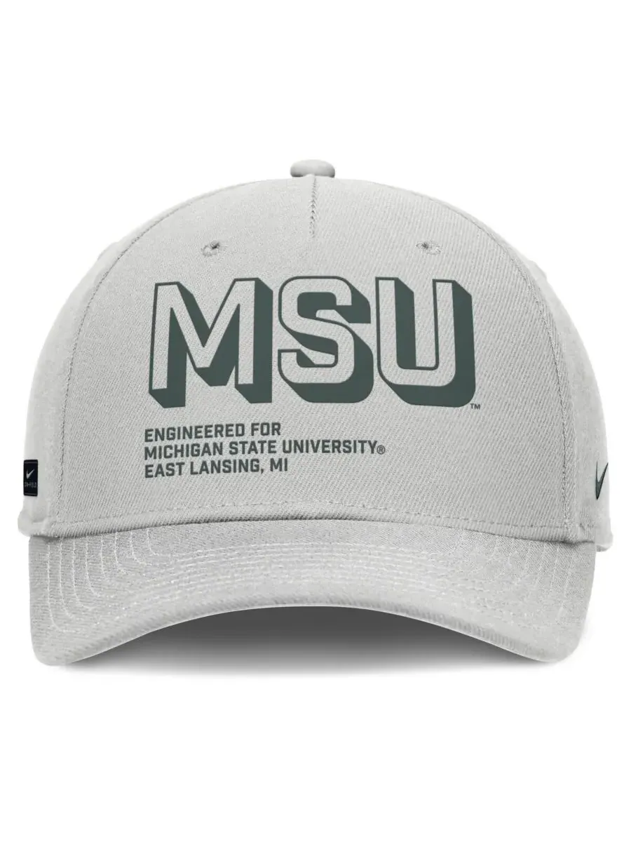 Nike Мужская серая кепка Michigan State Spartans 2025 Sideline Dust с регулируемой высотой и — изображение 2 из 4, серый