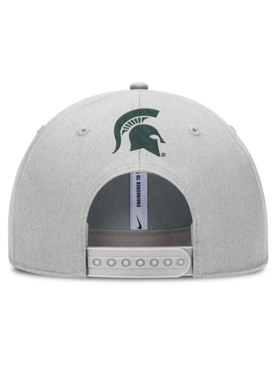 Nike Мужская серая кепка Michigan State Spartans 2025 Sideline Dust с регулируемой высотой и — изображение 4 из 4, серый