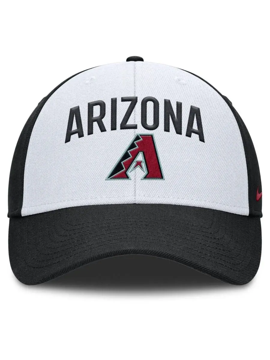 Nike Мужская регулируемая бейсболка Arizona Diamondbacks Club белого/черного цвета — изображение 3 из 4, белый черный