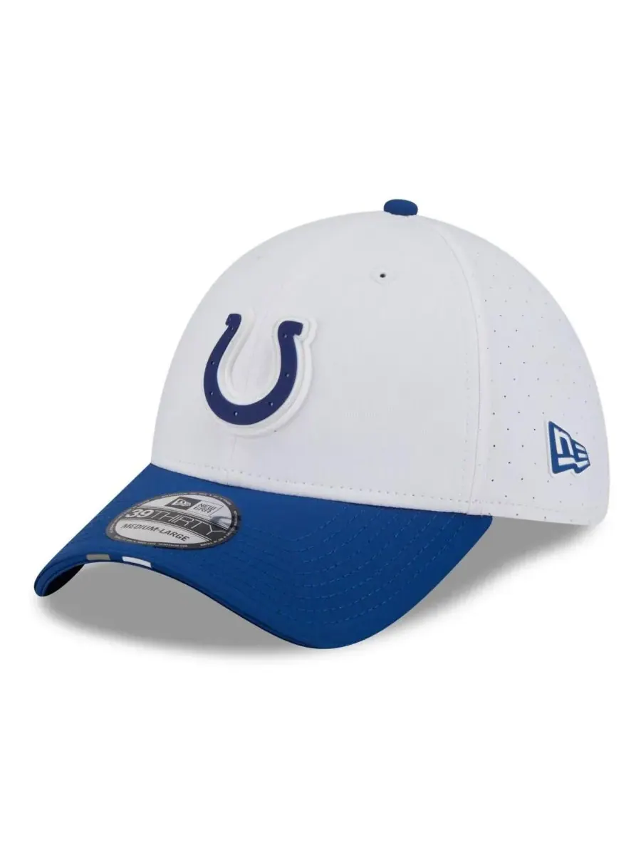 New Era Мужская кепка White/Royal Indianapolis Colts 2025 NFL Training Camp 39THIRTY Flex Hat — изображение 1 из 4, белый