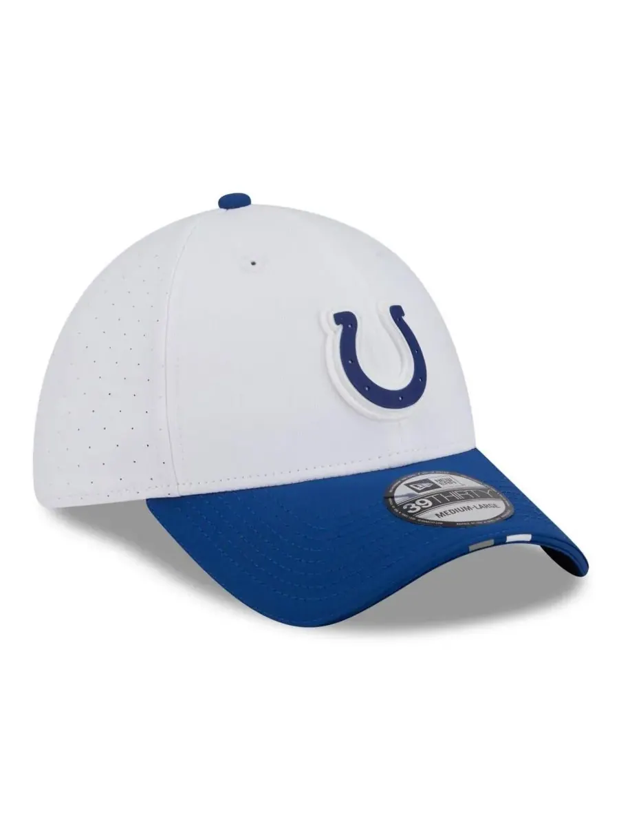 New Era Мужская кепка White/Royal Indianapolis Colts 2025 NFL Training Camp 39THIRTY Flex Hat — изображение 3 из 4, белый