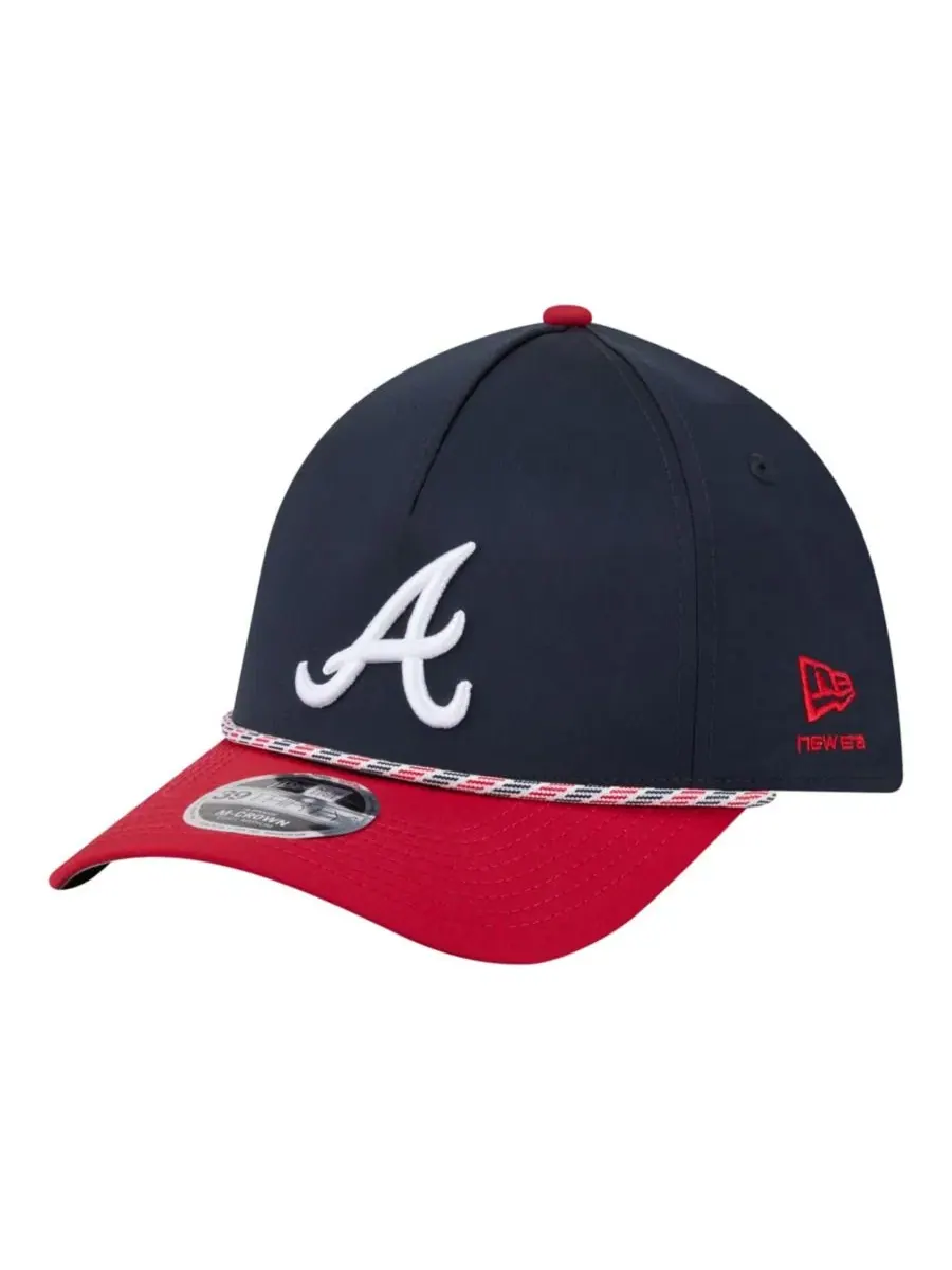 Кепка New Era Atlanta Braves Rope M-Crown A-Frame 39THIRTY Flex — изображение 1 из 5, темно-синий красный