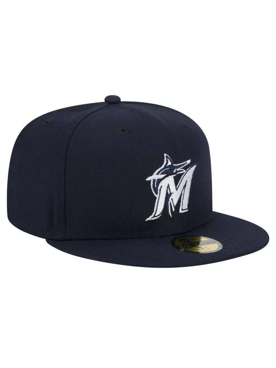 Кепка с вышивкой Miami Marlins New Era — изображение 2 из 4, темно-синий