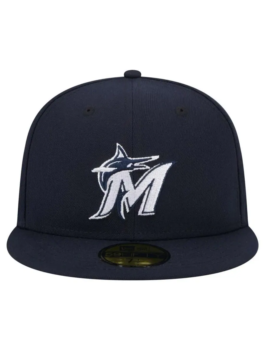 Кепка с вышивкой Miami Marlins New Era — изображение 4 из 4, темно-синий