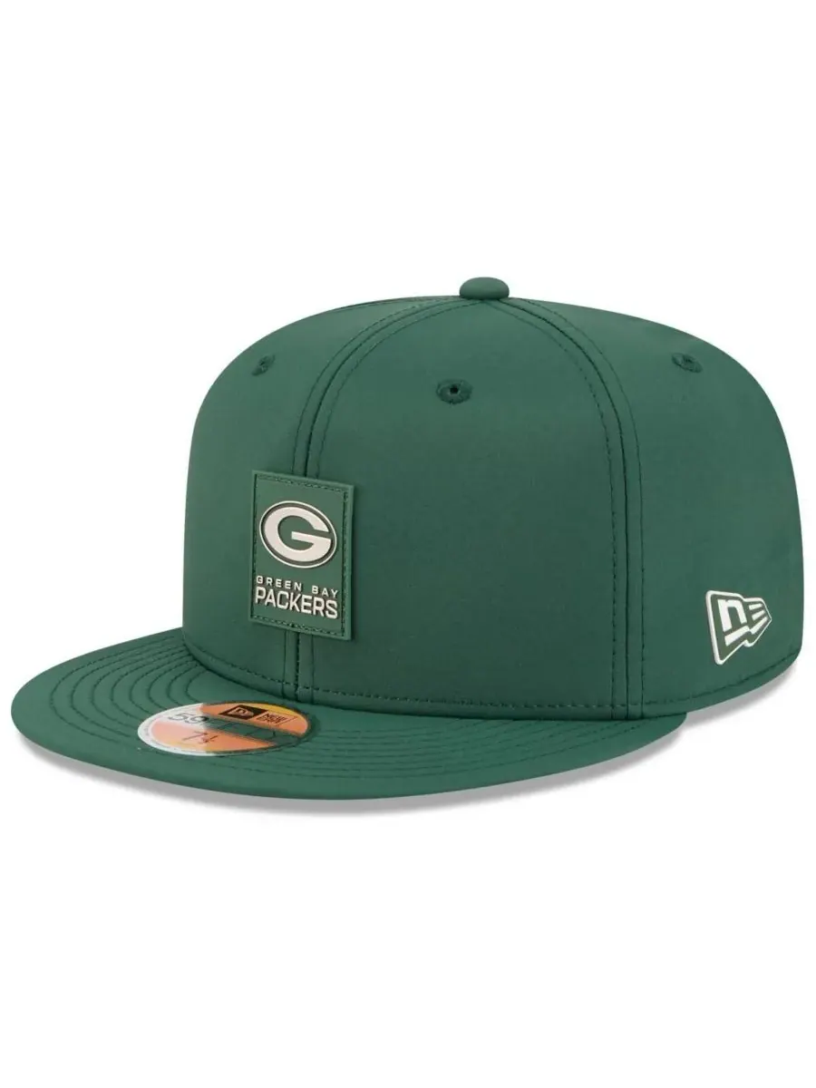 New Era Мужская зеленая кепка Green Bay Packers 2025 Sideline 59FIFTY — изображение 1 из 5, зеленый