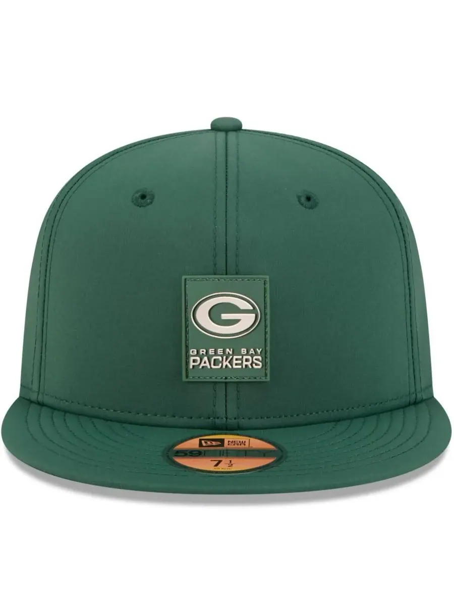 New Era Мужская зеленая кепка Green Bay Packers 2025 Sideline 59FIFTY — изображение 5 из 5, зеленый