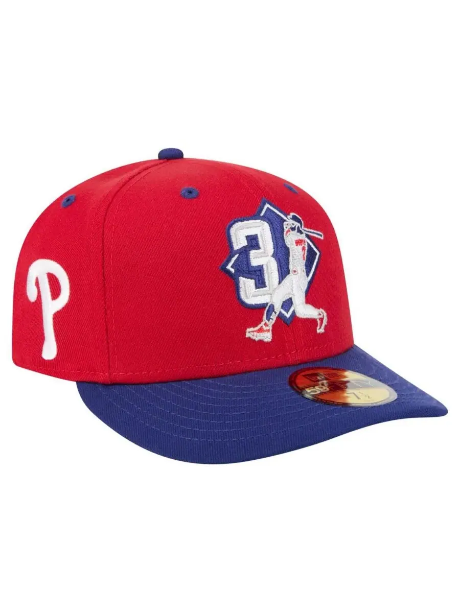 New Era Мужская кепка Bryce Harper Red Philadelphia Phillies 59FIFTY Fitted Hat — изображение 1 из 4, красный