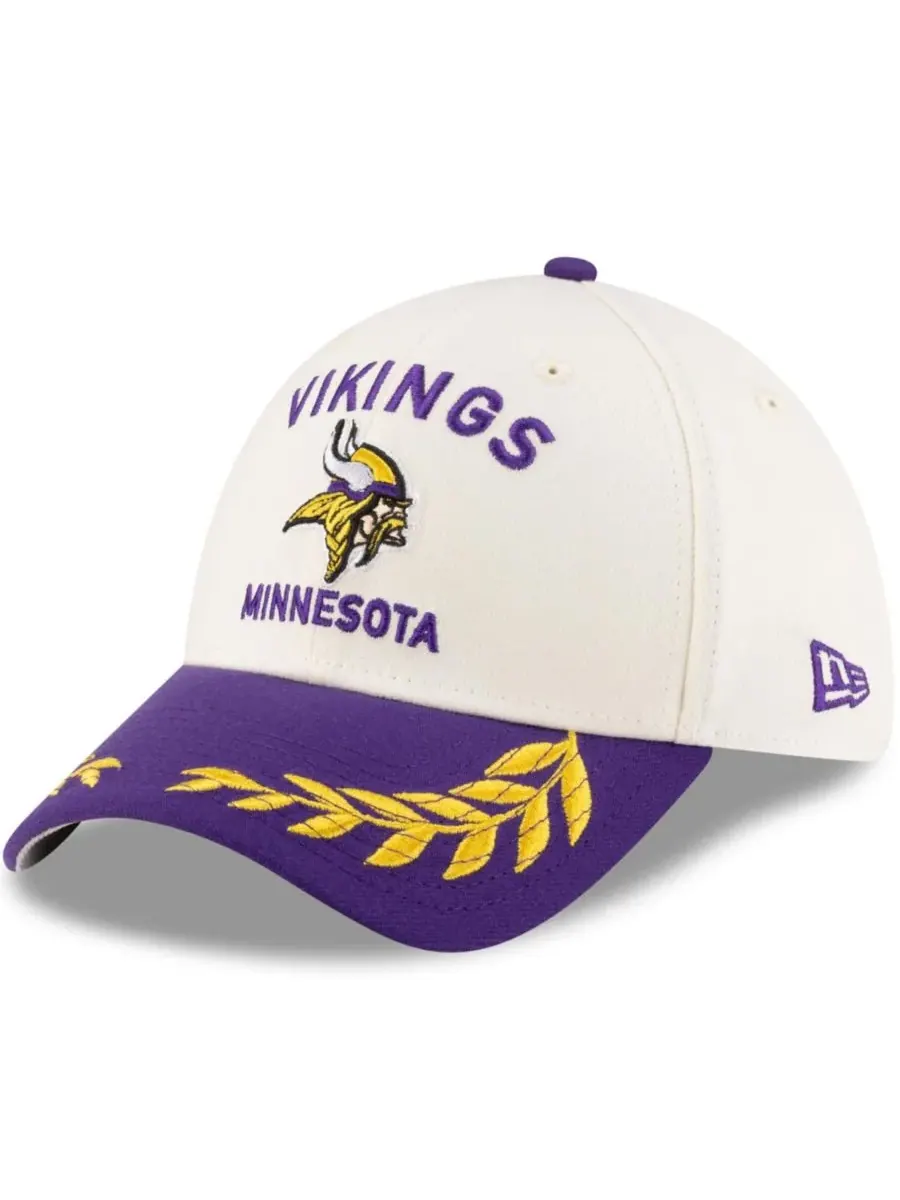 New Era Мужская кепка Minnesota Vikings 39THIRTY Flex кремового/фиолетового цвета с символикой — изображение 1 из 5