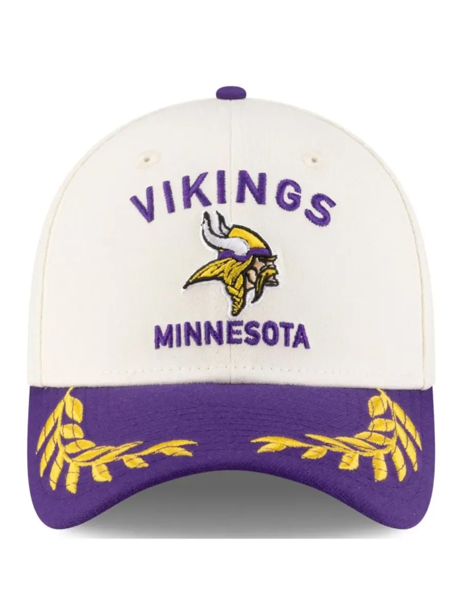 New Era Мужская кепка Minnesota Vikings 39THIRTY Flex кремового/фиолетового цвета с символикой — изображение 4 из 5