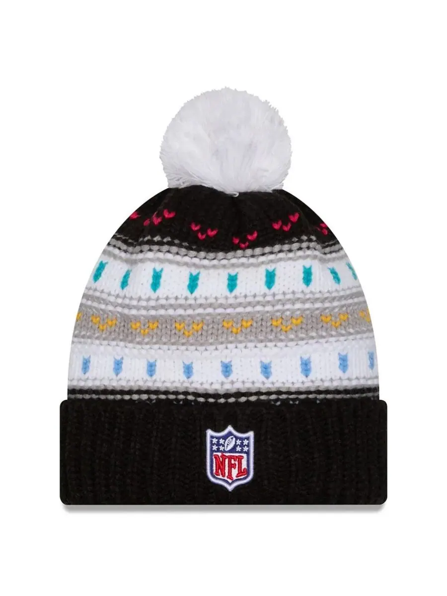 New Era Женская черная вязаная шапка с помпоном Arizona Cardinals 2025 NFL Crucial Catch с отворотом — изображение 2 из 2