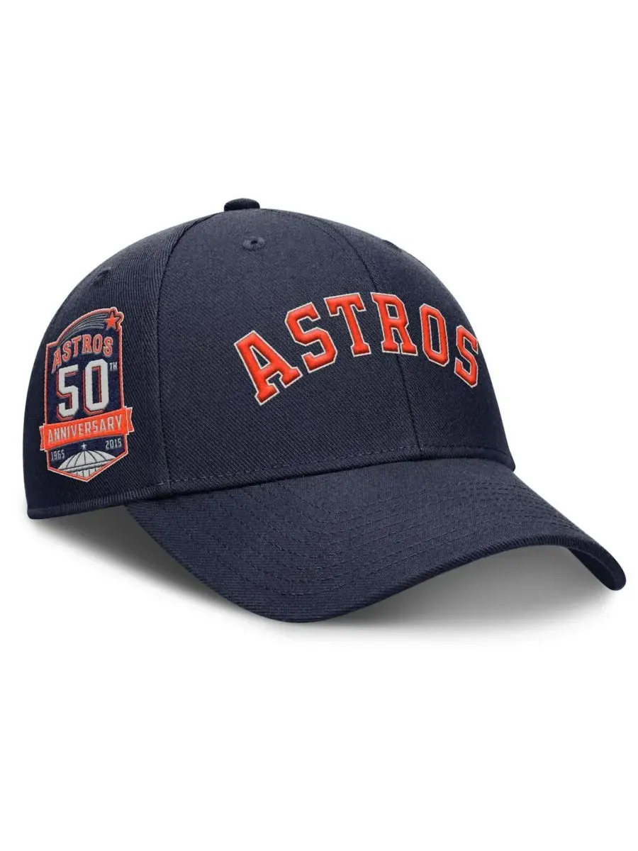 Nike Мужская темно-синяя кепка Houston Astros Rise Gaberdine с регулируемым размером — изображение 1 из 4, темно-синий