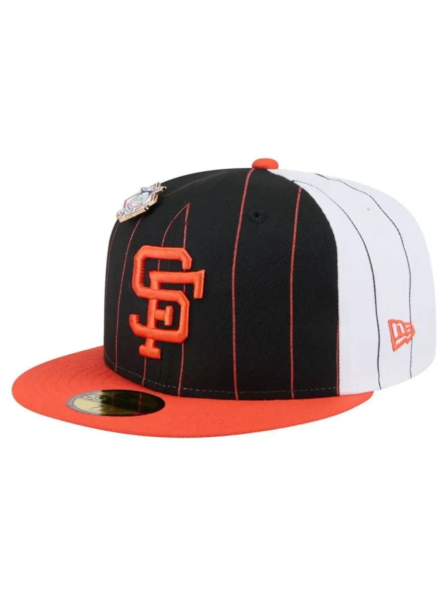 New Era Мужская черная кепка San Francisco Giants Pinstripe 59FIFTY — изображение 1 из 4, черный