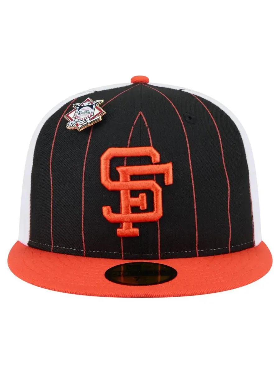 New Era Мужская черная кепка San Francisco Giants Pinstripe 59FIFTY — изображение 2 из 4, черный