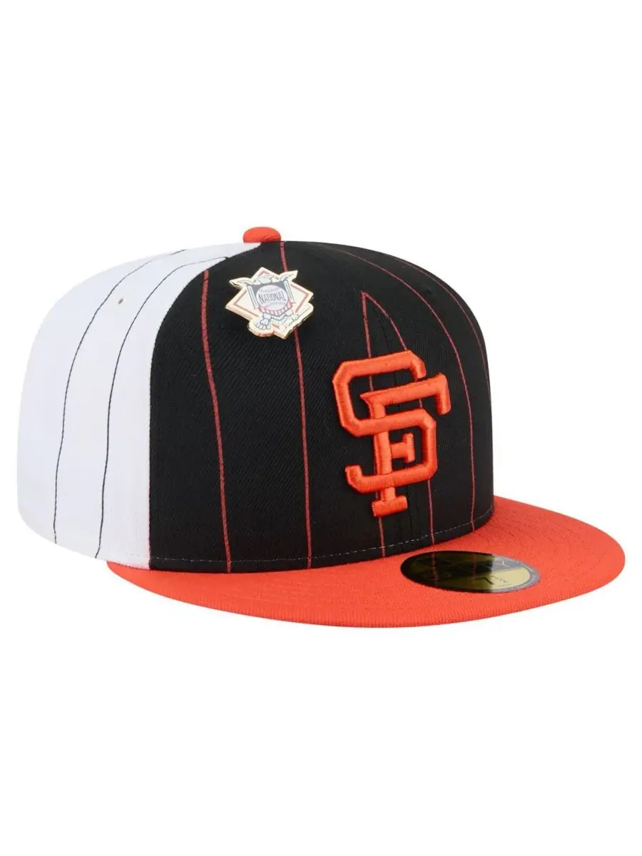 New Era Мужская черная кепка San Francisco Giants Pinstripe 59FIFTY — изображение 3 из 4, черный