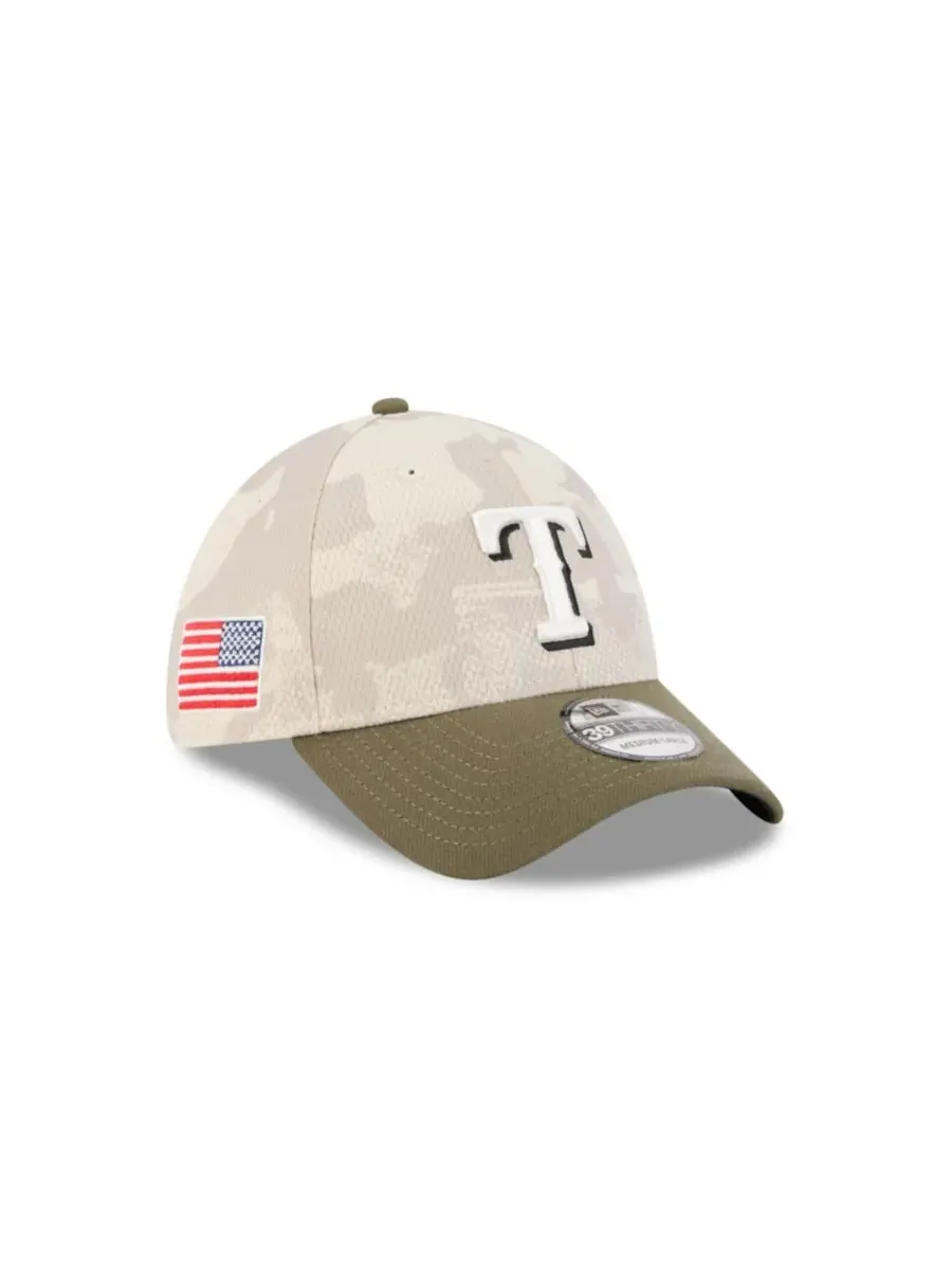 New Era Мужская светло-бежевая/оливковая кепка Texas Rangers 2025, посвященная Дню вооруженных сил — изображение 5 из 7