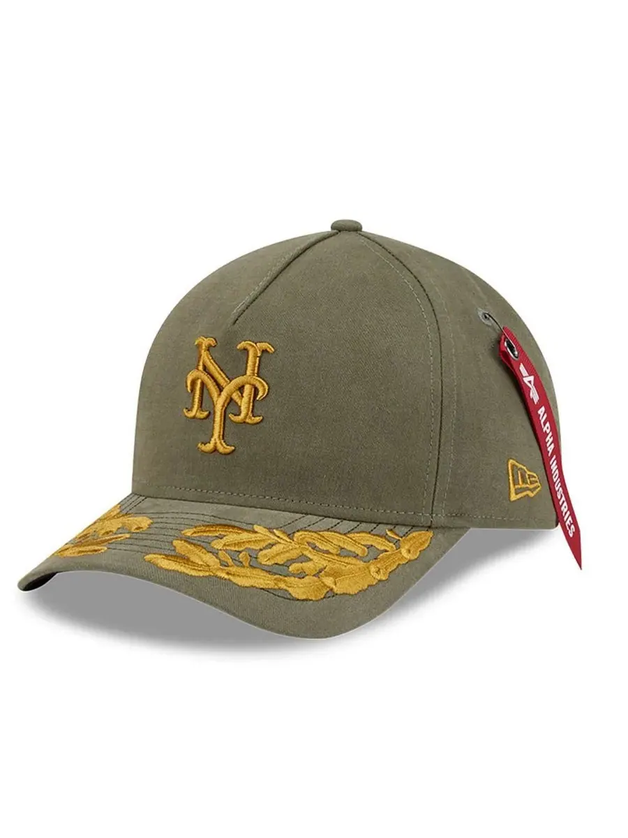 New Era Мужская кепка New York Mets A-Frame 9FORTY с регулируемым размером — изображение 1 из 4, оливковый